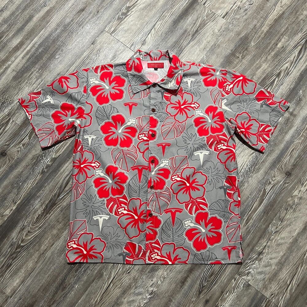 Rare Tesla Exclusive Floral Hawaiian Shirt Men’s M